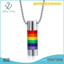 Rainbow pendants for gay couples,custom stainless steel pendants for gay